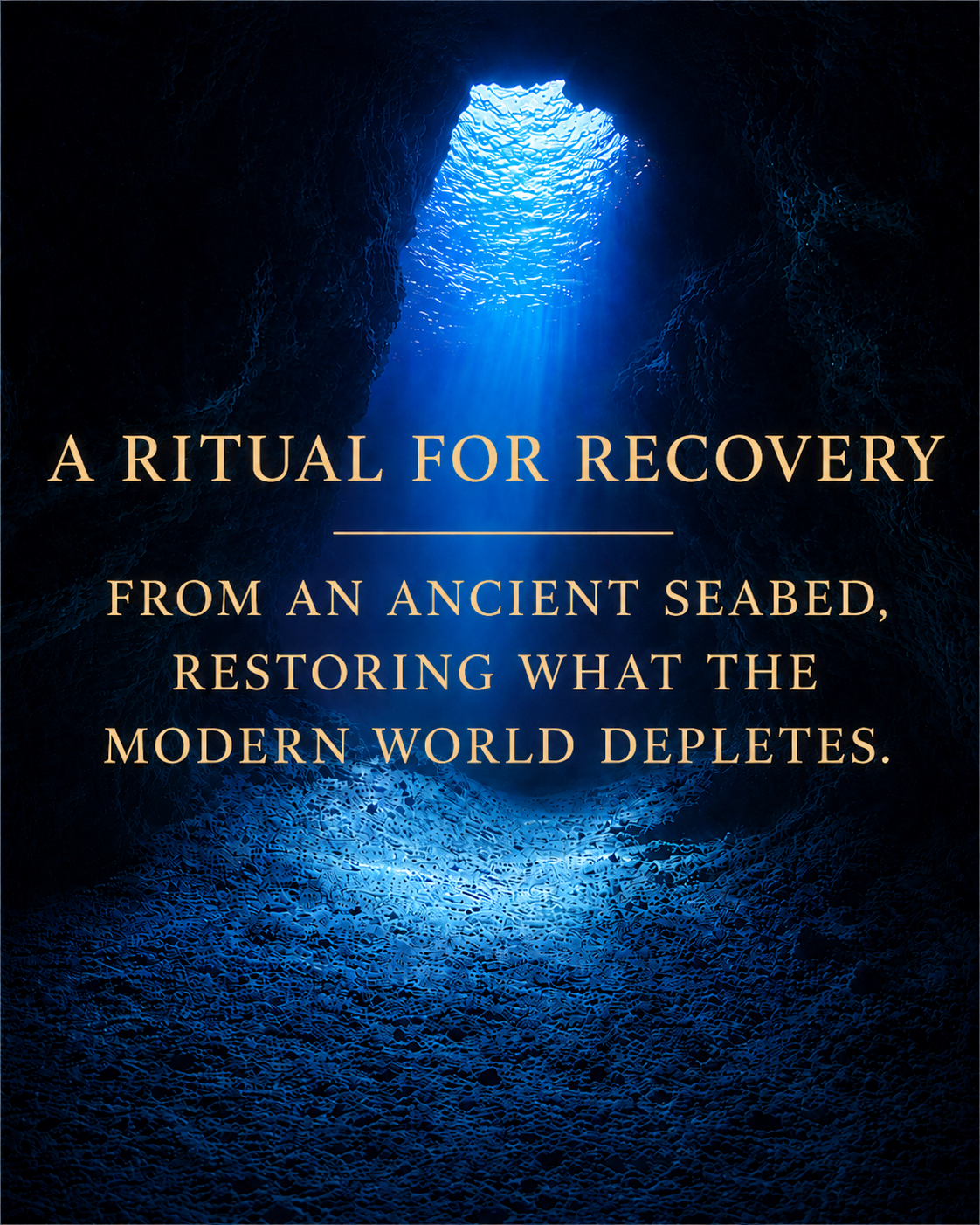 Blue light at the end of a dark tunnel with text about a ritual for recovery.